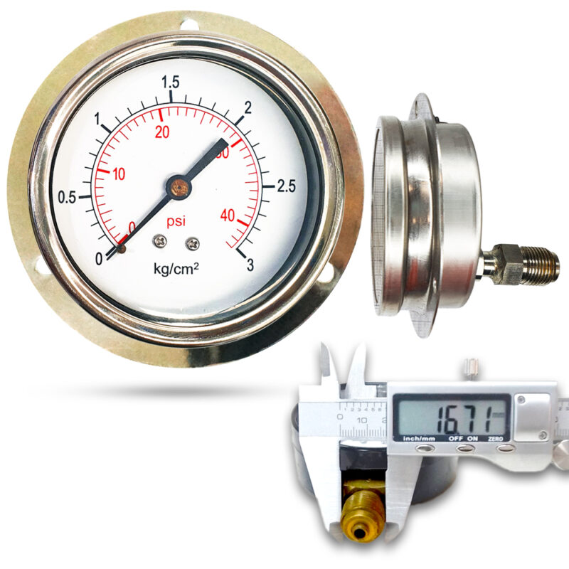 เพรชเชอร์เกจ ( D ) 3", 3 kg สแตนเลส