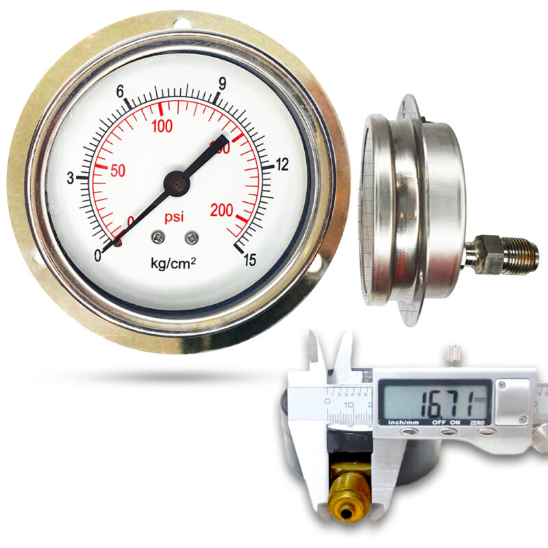 เพรชเชอร์เกจ ( D ) 3", 15 kg สแตนเลส