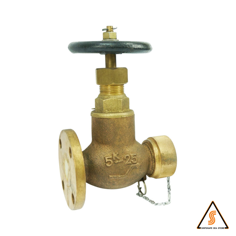 วาล์ว Globe hose v/v bronze/brass F7334A, Screw M42x2.0 & Flange 5K-15A