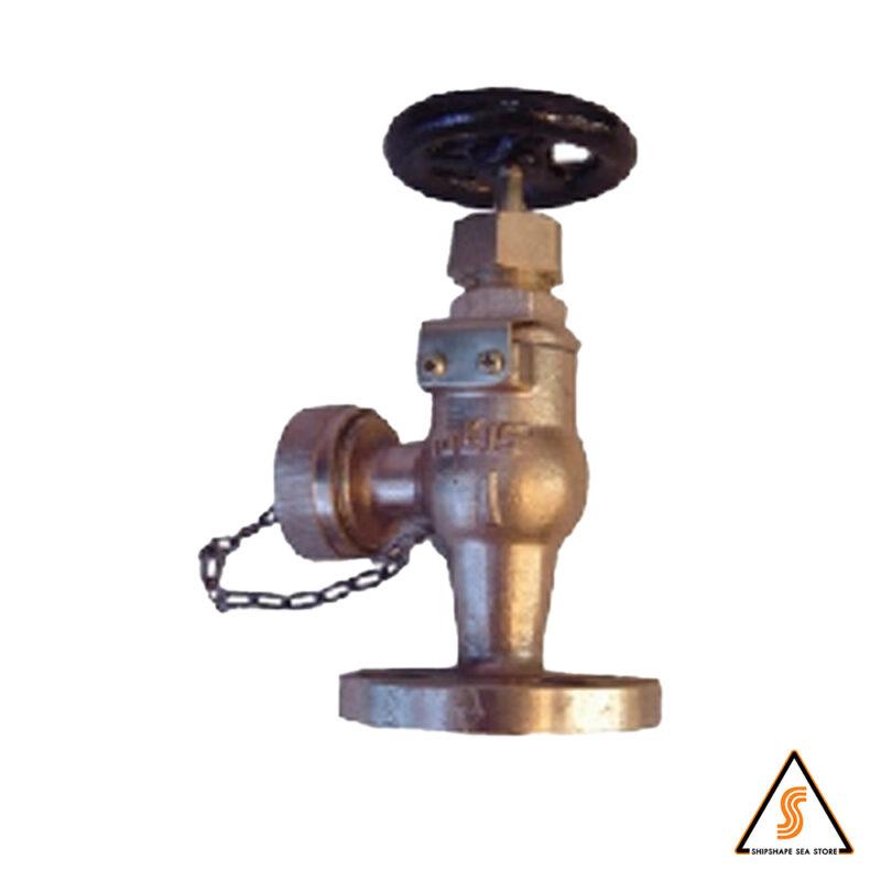 วาล์ว Angle hose v/v bronze/brass F7334B, Screw M42x2.0 & Flange 10K-15A