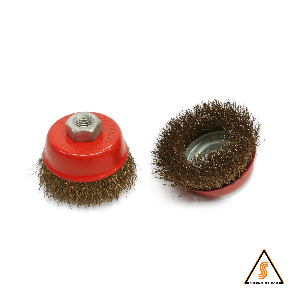 แปรงลวดถ้วย 2.5" น็อต M10 x 1.25