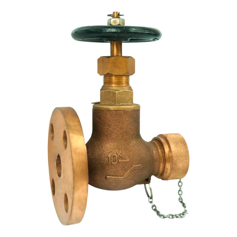 วาล์ว Globe hose v/v bronze F7334A, Screw M42x2.0 & Flange 10K-15A