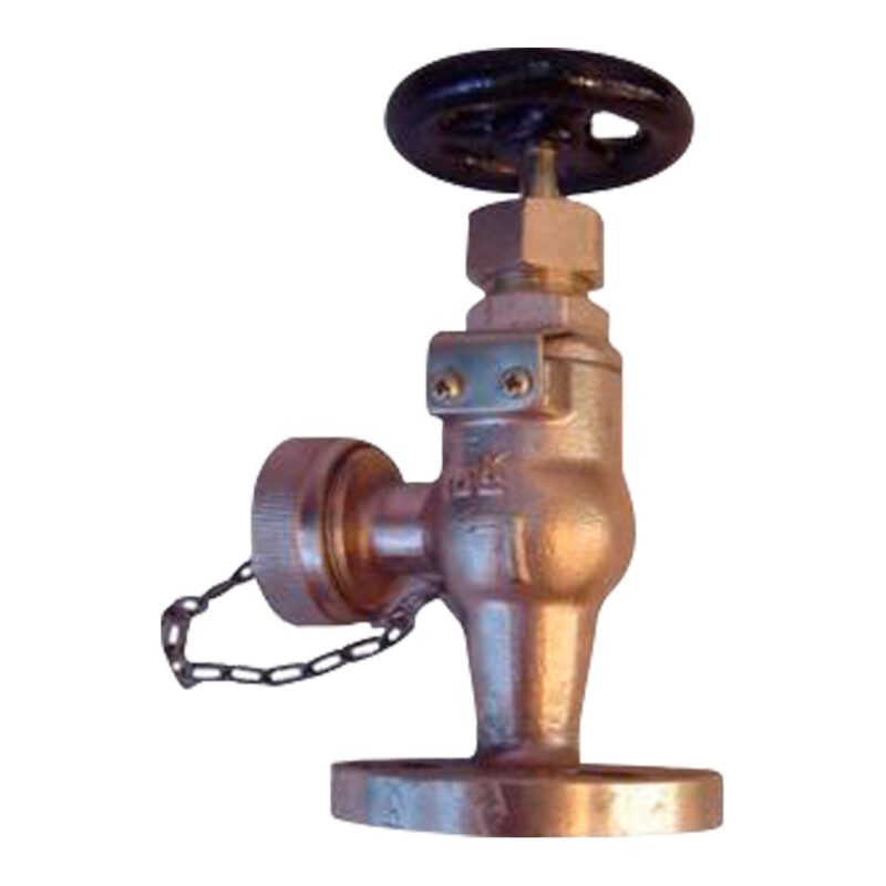 วาล์ว Angle hose v/v bronze F7334B, Screw M42x2.0 & Flange 10K-15A