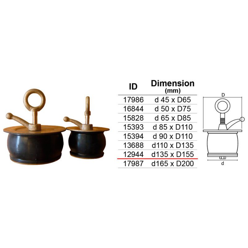 ปลั๊ก Scupper Plug ทองเหลือง ขนาด d135 D165