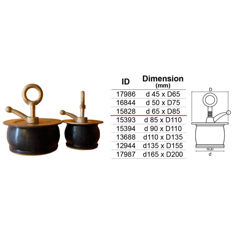 ปลั๊ก Scupper Plug ทองเหลือง ขนาด d 65 D85