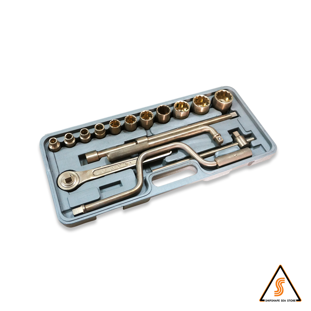 บล็อกชุด NON-Spark แกน 1/2 เบอร์ 10-32mm 17ชิ้น, 10, 11, 12, 14, 17, 19, 22, 24, 27, 30, 32