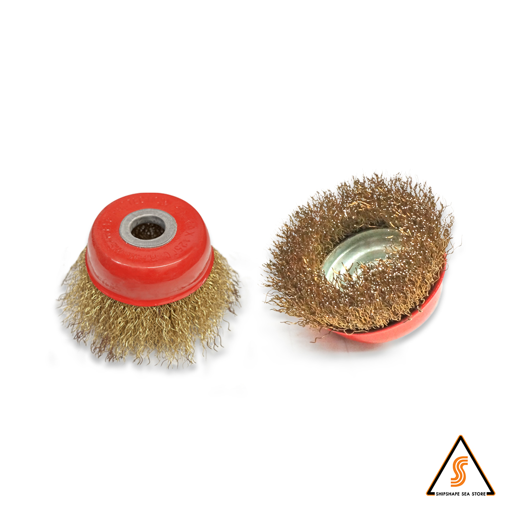 แปรงลวดถ้วย 4" รู 5/8 ขนเหล็ก