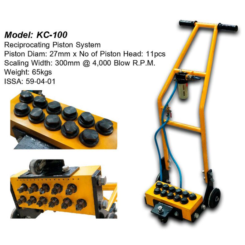 เครื่องเคาะสนิม ปากระวาง (Deck Scalers) แบบรถเข็น รุ่น KC-100 ใช้หัวค้อนลม 11 หัว