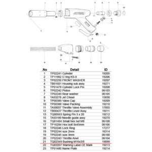 อะไหล่แส้ยิงสนิม NITTO JEX-24 ; (21) TQ02349 Bushing M16x3/8