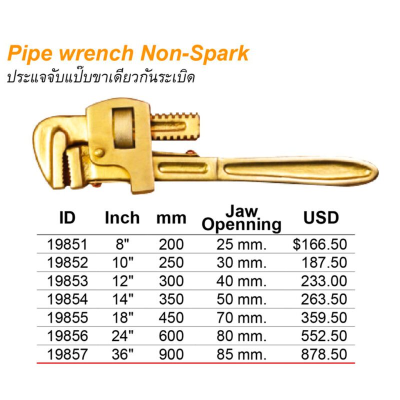 ประแจจับแป๊บขาเดียว Non-spark 900 มม.
