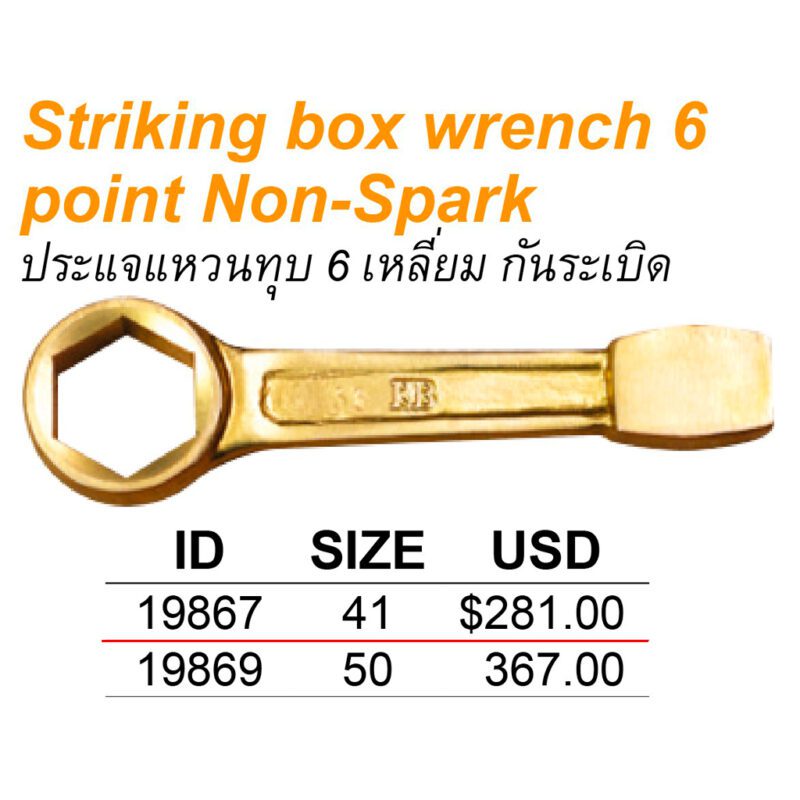 ประแจแหวนทุบ Non-spark 6เหลี่ยม เบอร์ 41