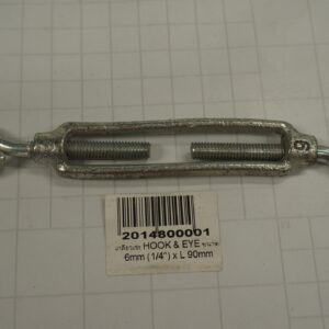 เกลียวเร่ง HOOK & EYE ขนาด 6mm (1/4") x L 90mm (Galv.)