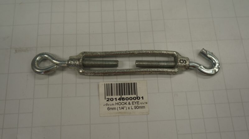 เกลียวเร่ง HOOK & EYE ขนาด  6mm (1/4") x L 90mm (Galv.)