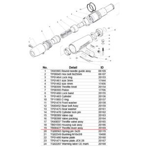 อะไหล่แส้ยิงสนิม NITTO JEX-28 - (19) TB00427 Throttle lever assy
