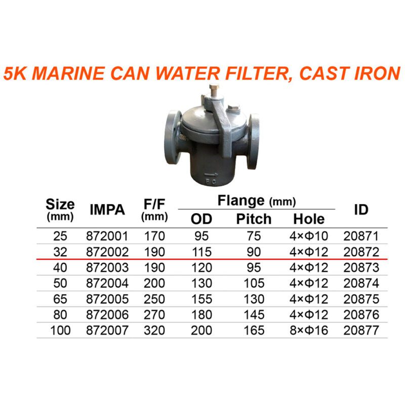 กรอง Marine Can water filter, cast iron F7121 5K-32A (1.1/4") - Image 2