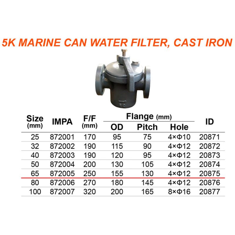 กรอง Marine Can water filter, cast iron F7121 5K-65A (2.1/2") - Image 2