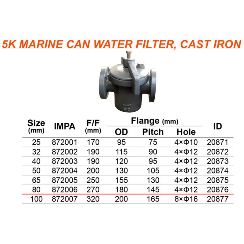 กรอง Marine Can water filter, cast iron F7121 5K-80A (3") - Image 2