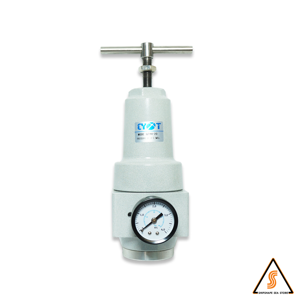 ชุด ปรับลม 40kg เกลียวใน G 3/4" ยาว 75มม พร้อม เกจ 0-4Mpa Working 0.5-3.5Mpa