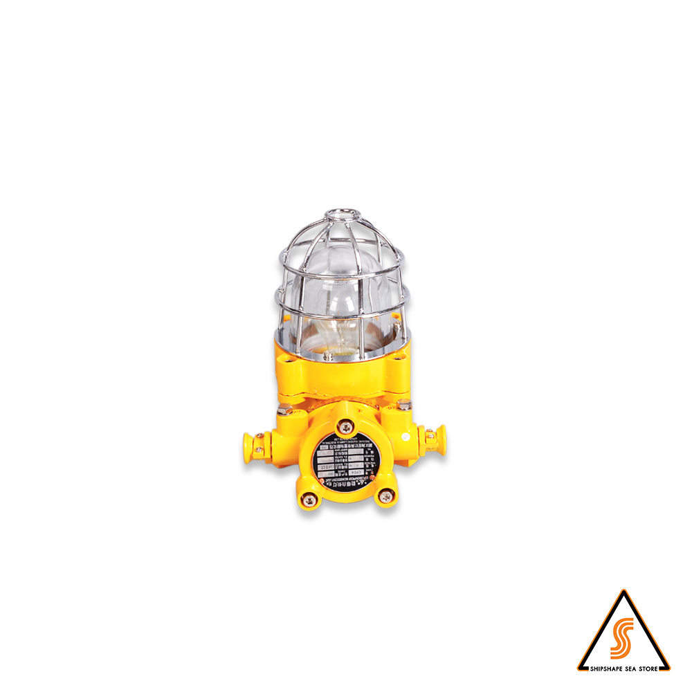 โคมไฟกันระเบิด กรงนก แบบตรง # CFD4c, 220V 100W E27, Exd II CT3 ทองเหลือง (ไม่รวมหลอด)