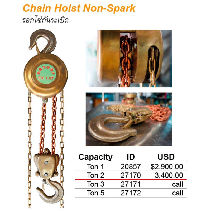 รอกโซ่ Non-Spark ขนาด 2.0ตัน