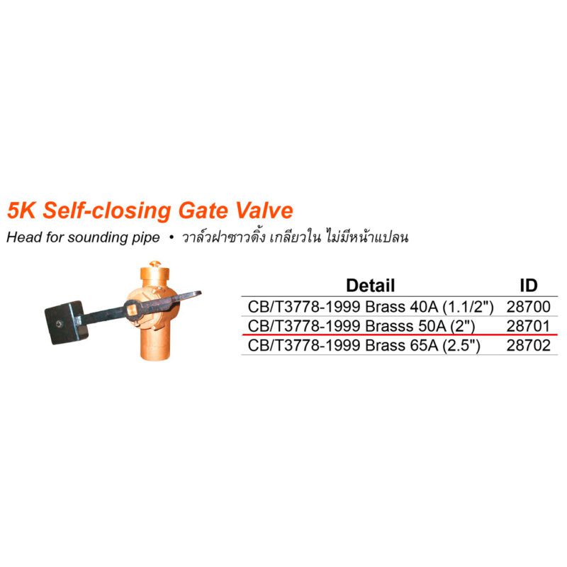 วาล์ว ฝาซาวดิ้ง ทองเหลือง Self closing valve CB/T3778-1999 Brass เกลียวใน 2" BSP - Image 2