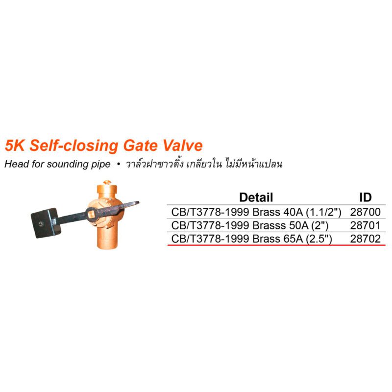 วาล์ว ฝาซาวดิ้ง ทองเหลือง Self closing valve CB/T3778-1999 Brass เกลียวใน 2.5" BSP - Image 2