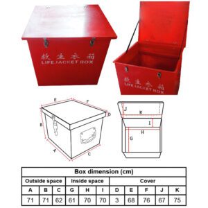 กล่อง Fiberglass สำหรับใส่ เสื่อชูชีพ 15ตัว ภายในกว้าง60 x ลึก69x สูง70