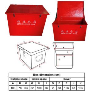 กล่อง Fiberglass สำหรับใส่ เสื่อชูชีพ 30ตัว ภายในกว้าง 60 x ลึก 99 x สูง 77