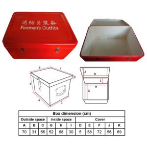 กล่อง Fiberglass สำหรับใส่ Fireman Outfit ภายในกว้าง 53 x ลึก 62 x สูง 30