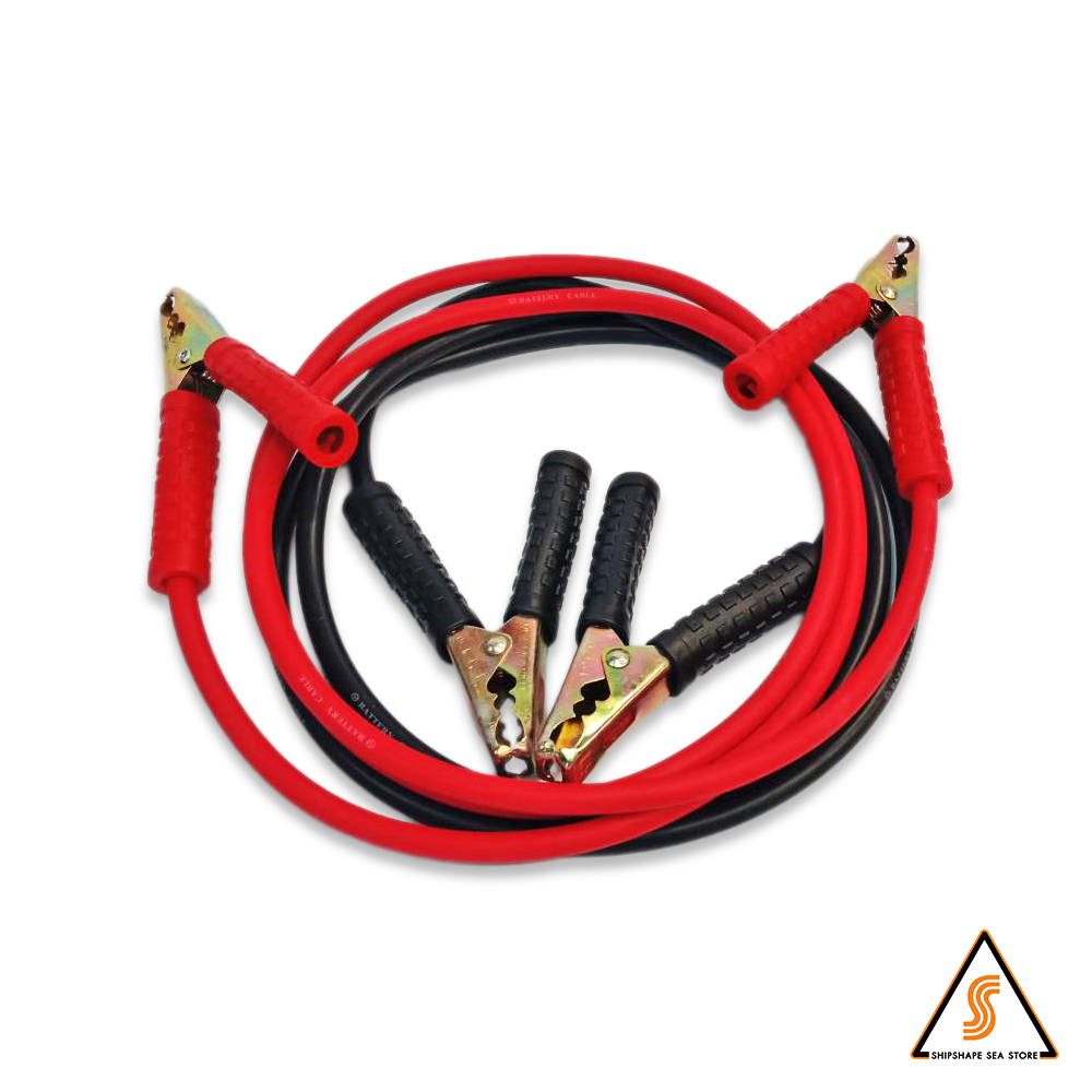 สายพ่วงแบตเตอรี่ ยาว 2.5เมตร/เส้น, 2เส้น/ชุด พร้อมคีมจับ (ใหญ่)