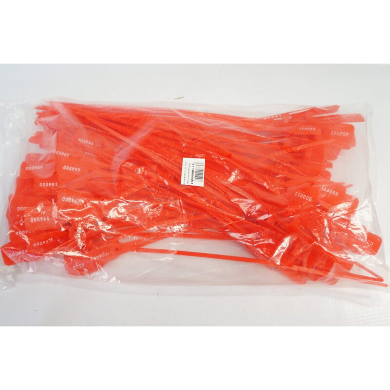 ซีลล็อกตู้คอนเทนเนอร์ สีแดง ขนาด 340 มม (มีลำดับตัวเลข)