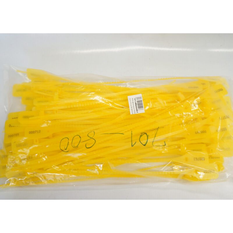 ซีลล็อกตู้คอนเทนเนอร์ สีเหลือง ขนาด 340 มม (มีลำดับตัวเลข)