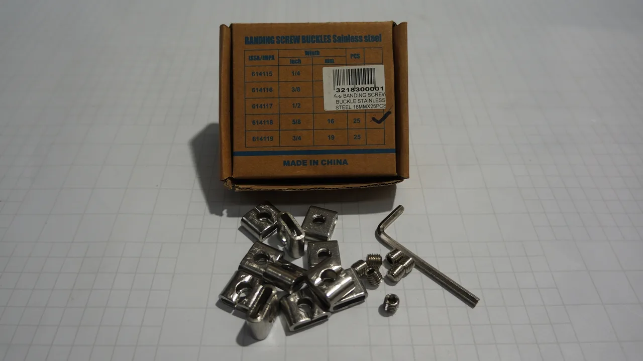 กิ๊บรัด BANDING SCREW BUCKLE STAINLESS STEEL 16MMX25PCS