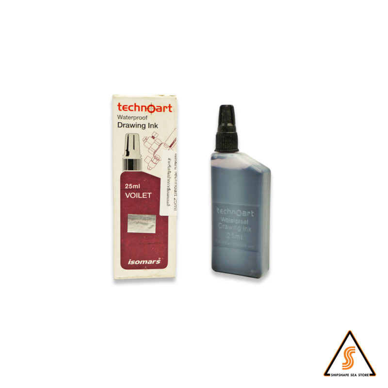 หมึกสีม่วง Technoart 25ml สำหรับเติมปากกาเขียนแผนที่