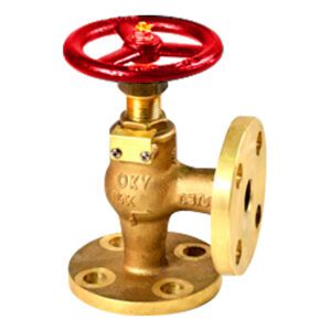 วาล์วฉาก 16K ทองเหลือง Screw down check F7410, 15A ( 1/2" )