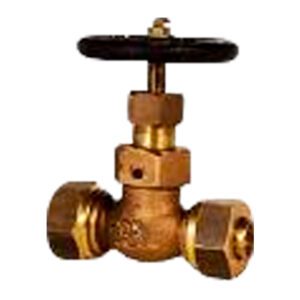 วาล์วตรง 20K Type U, F7388 size 10A (Tube 15 / 17.3mm) * ทองเหลือง