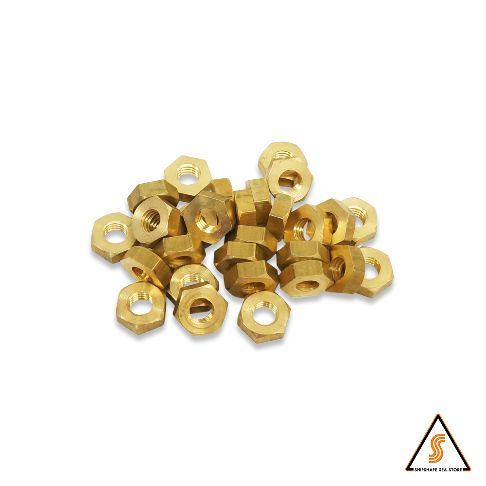 น็อตตัวเมีย ทองเหลือง ขนาด 5/16" (ขอบ 12)