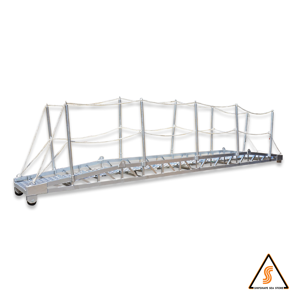 บันได Wharf ladder aluminium alloy A6 CCS ยาว 6เมตร พร้อมเสา 10ต้น