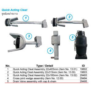 วาล์วเดรน ฝาระวาง Drain Valve assembly with cap & chain (Ref Macgregor MG01)
