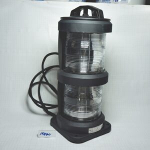 โคมไฟสัญญาณเดินเรือ 2ชั้น, รูน๊อต 155x155มม. หัวเรือ Masthead light สีใส # CXH3-101P (IP56 For Ship 50mtr or above) with #12951 หลอดไฟนาวิเกชั่น P28S 220V 65W