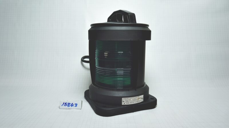 โคมไฟสัญญาณเดินเรือ ชั้นเดียว, รูน๊อต 155x155มม. กราบขวา Starboard light สีเขียว # CXH1-11P (IP56 For Ship 50mtr or above)With 12951 หลอดไฟนาวิเกชั่น P28S 220V 65W