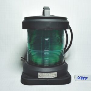 โคมไฟสัญญาณเดินเรือ ชั้นเดียว, รูน๊อต 155x155มม. สีเขียวรอบ 360องศา # CXH6-11P-สีเขียว (IP56 For Ship 50mtr or above)|With 12951 หลอดไฟนาวิเกชั่น P28S 220V 65W||