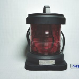 โคมไฟสัญญาณเดินเรือ ชั้นเดียว, รูน๊อต 155x155มม. สีแดงรอบ 360องศา # CXH6-11P-สีแดง (IP56 For Ship 50mtr or above)|With 12951 หลอดไฟนาวิเกชั่น P28S 220V 65W||