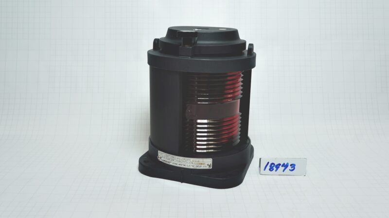โคมไฟสัญญาณเดินเรือ ชั้นเดียว, รูน๊อต 120x120มม. กราบซ้าย Port light สีแดง # CXH2-21P (IP56 For Ship 12-50mtr)With 21425 หลอดไฟนาวิเกชั่น BAY15d (เขี้ยวเยื้อง) 24V 25W