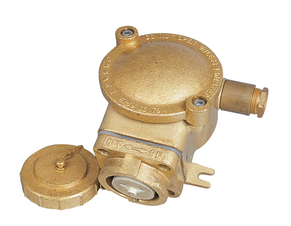 ปลั๊ก กันระเบิด Receptacle Left Gland, 250V, 16A, Brass, Exde II C T6 IP56 Model 5516/L