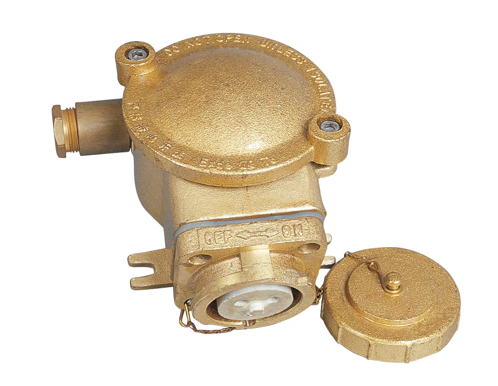 ปลั๊ก กันระเบิด Receptacle Right Gland, 250V, 16A, Brass, Exde II C T6 IP56 Model 5516/R