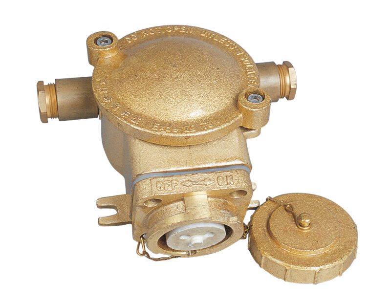 ปลั๊ก กันระเบิด Receptacle 2 Gland, 250V, 16A, Brass, Exde II C T6 IP56 Model 5516/D