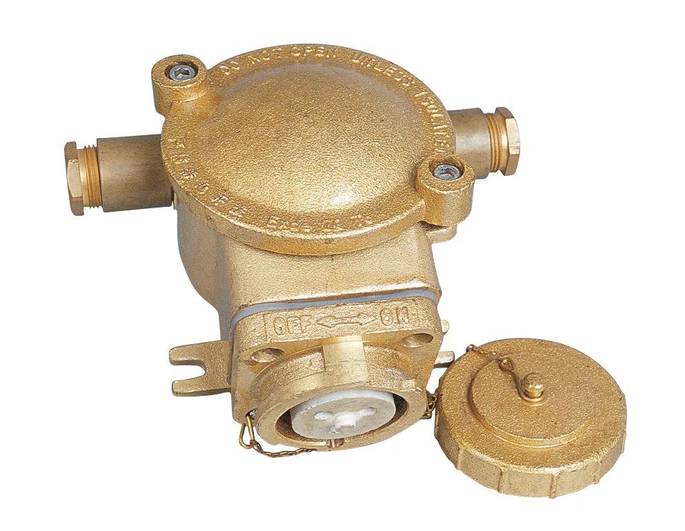 ปลั๊ก กันระเบิด Receptacle 2 Gland, 250V, 16A, Brass, Exde II C T6 IP56 Model 5516/D