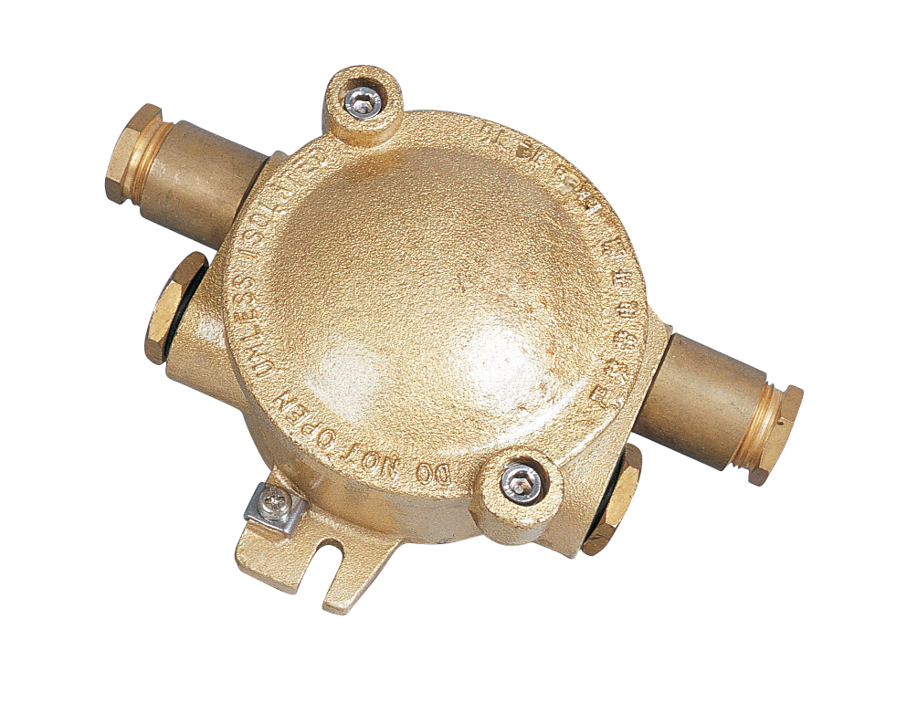 ปลั๊ก กันระเบิด Joint box 2gland 1L 1R, brass 550V 20A IP56 Exe II T6