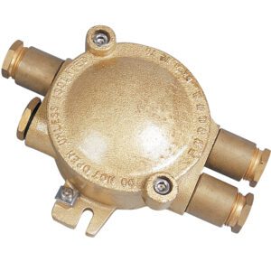 ปลั๊ก กันระเบิด Joint box 3gland 1L 2R, brass 550V 20A IP56 Exe II T6